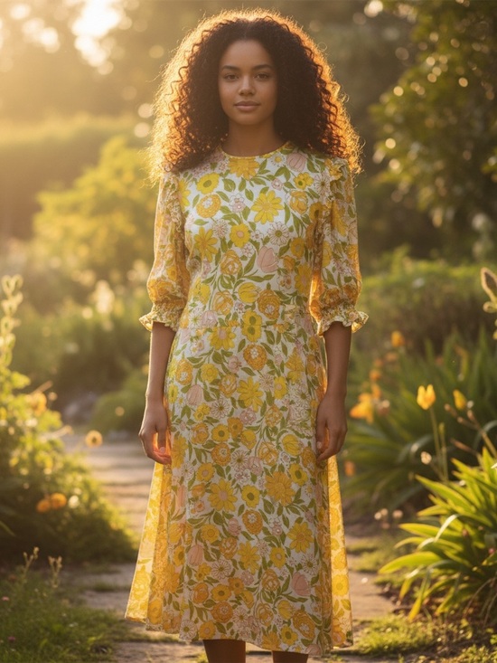Faithfull the Brand Dresses & Skirts - Faithfull the Brand Yellow Floral Jolene Midi Dress